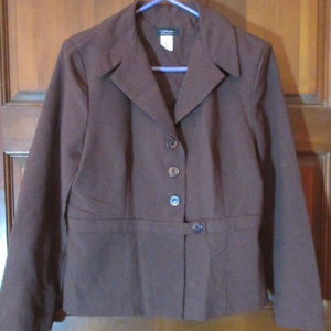 BROWN POLYESTER LIGHTWEIGHT SPAGO JACKET Size 12